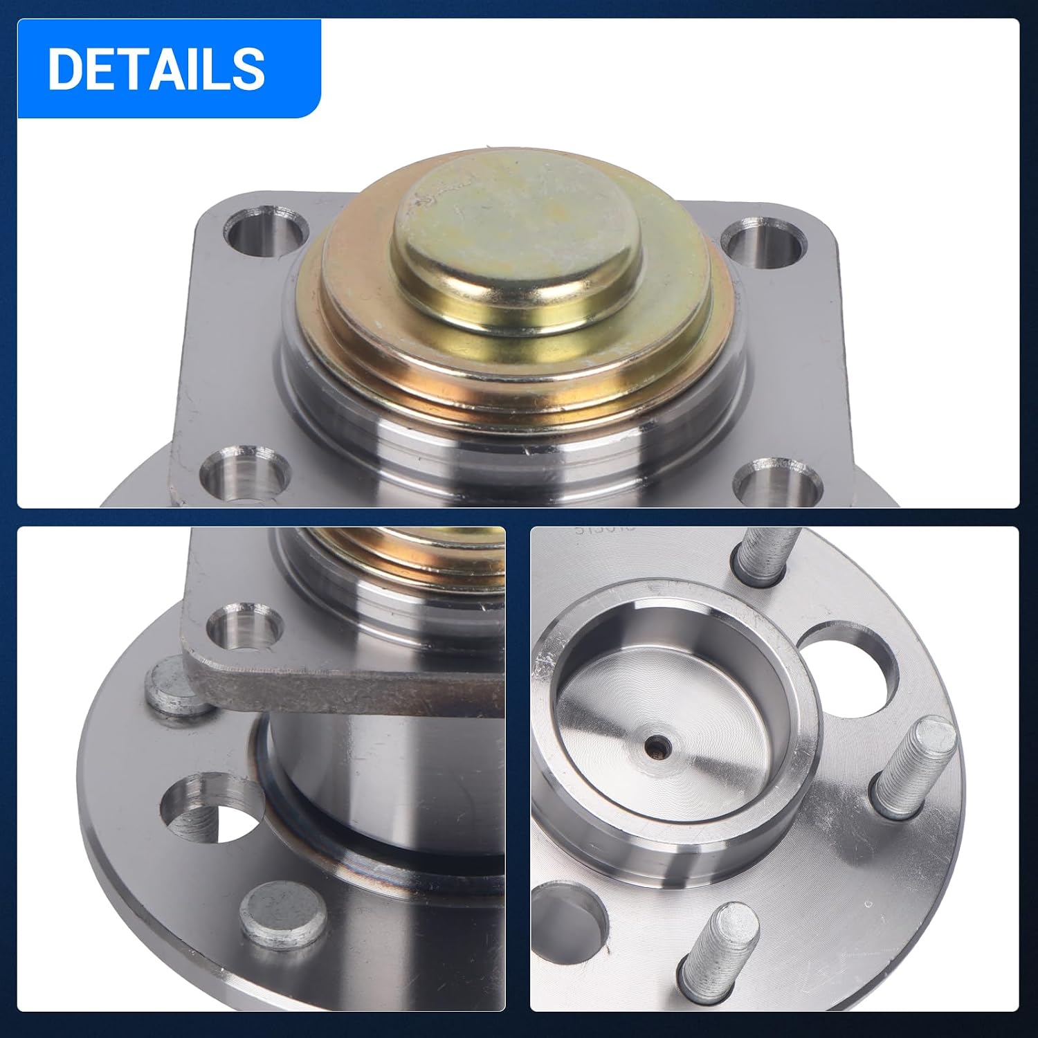 Autoround 513018 Rear Wheel Bearing and Hub Assembly Fit for Chevy Buick Cadillac Pontiac Oldsmobile - Impala Lacrosse Lesabre Grand Prix Regal Deville Century Monte Carlo Bonneville, 5 Lug, Set of 2
