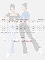 Vista 5 de Sunzel - Leggings acampanados para mujer, con control de abdomen, cintura cruzada y pierna ancha