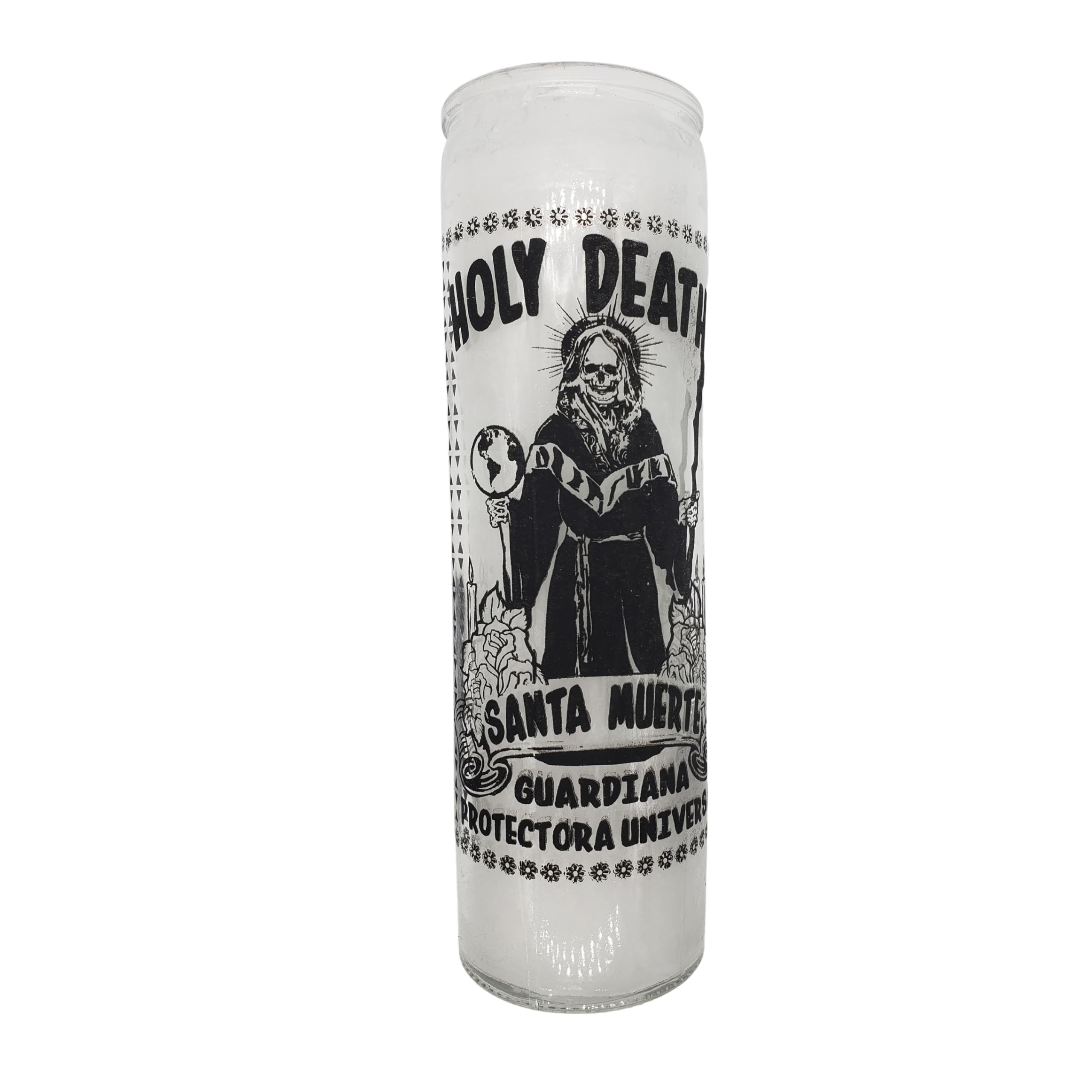 Generic Santa Muerte White 7 Day Ritual Glass Candle