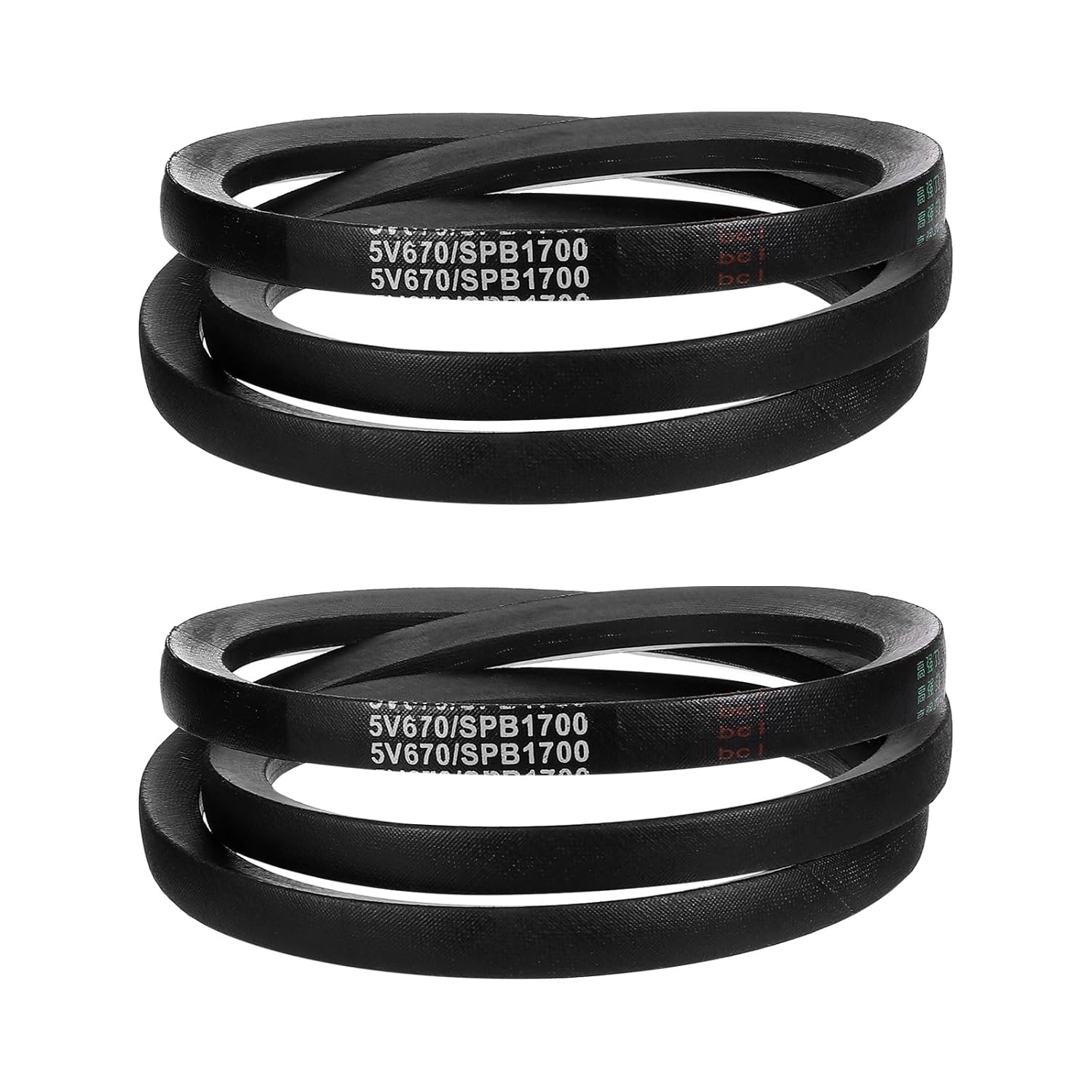 uxcell 2Pcs 5V670 V-Belt, Classic Wrapped Rubber V-Belt 67" Outside Circumference x 0.62" Width x 0.53" Height for Industrial Machinery Equipment, Black
