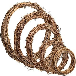 Artibetter Guirnalda De Mimbre para Decoración De Puertas Y Eventos Ideal para DIY Adornos Navideños Y Fiestas Marco De Bricolaje Rústico 5 Unidades