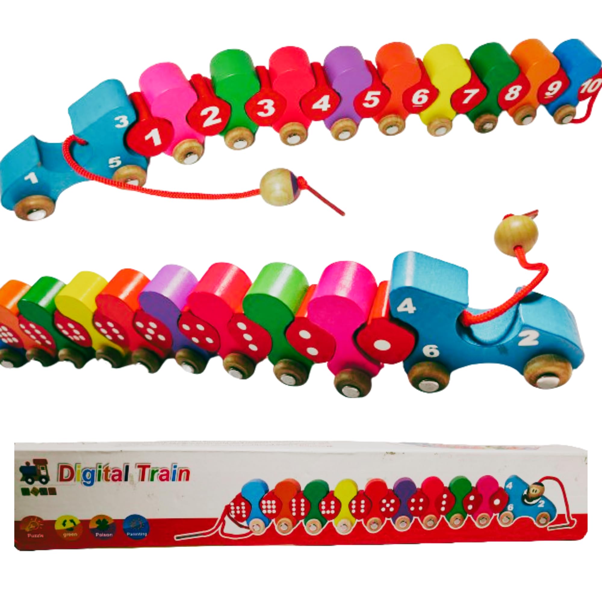 PEEKUBEE Nontoxic Wooden Digital Train Pulling Toy| Learning Numbers 1-10 | DOT Counting |Colour Identification | 2+ Years and Up| Fun Toy for Boys and Girls |Birthday Gift| Pre School (Multicolor)| (B0DFHD148R) Amazon Price History, Amazon Price Tracker