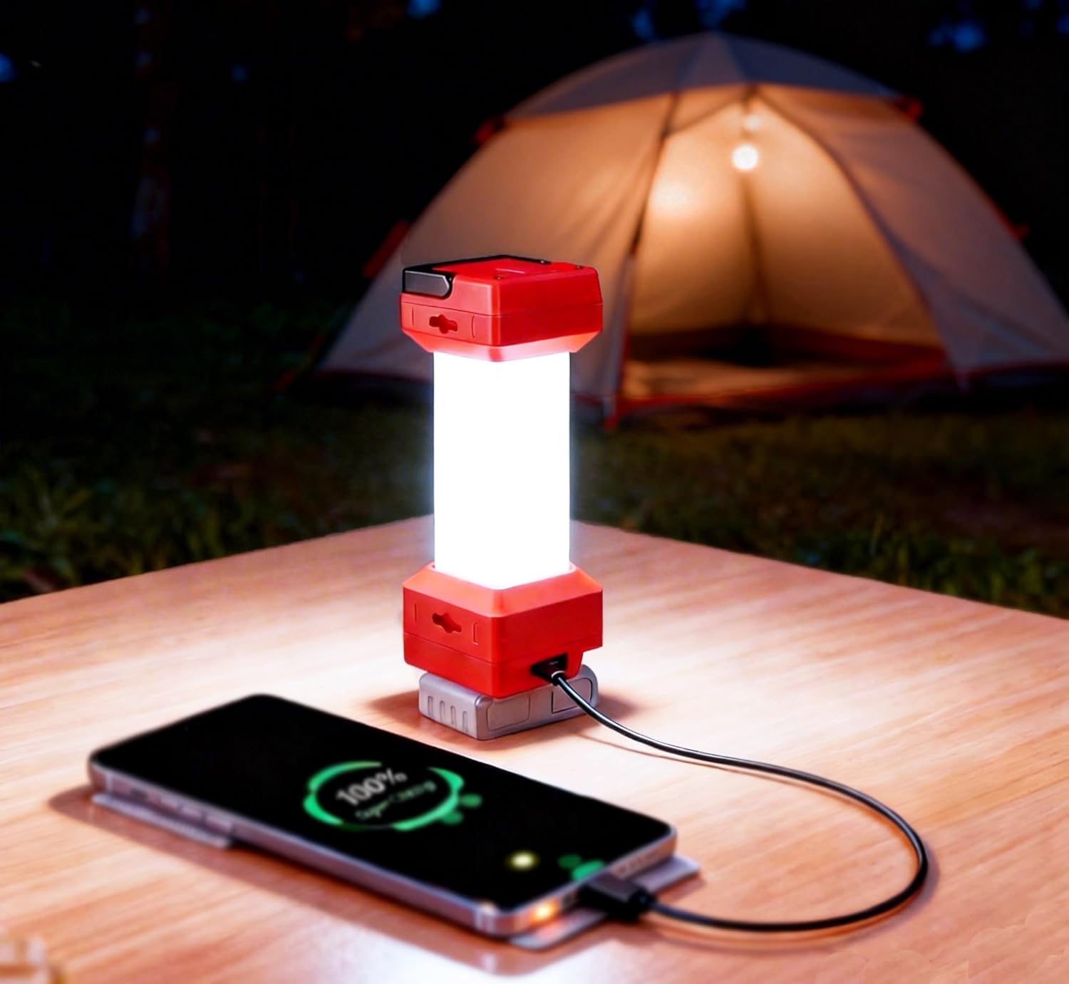 Cordless LED Work Light Camping Lantern for Milwaukee m18 Battery,2900LM 20W,Portable,with Switch & Type C Port,Low Voltage Protection,for jobsite,Outdoor,Emergencies (Battery No Included)