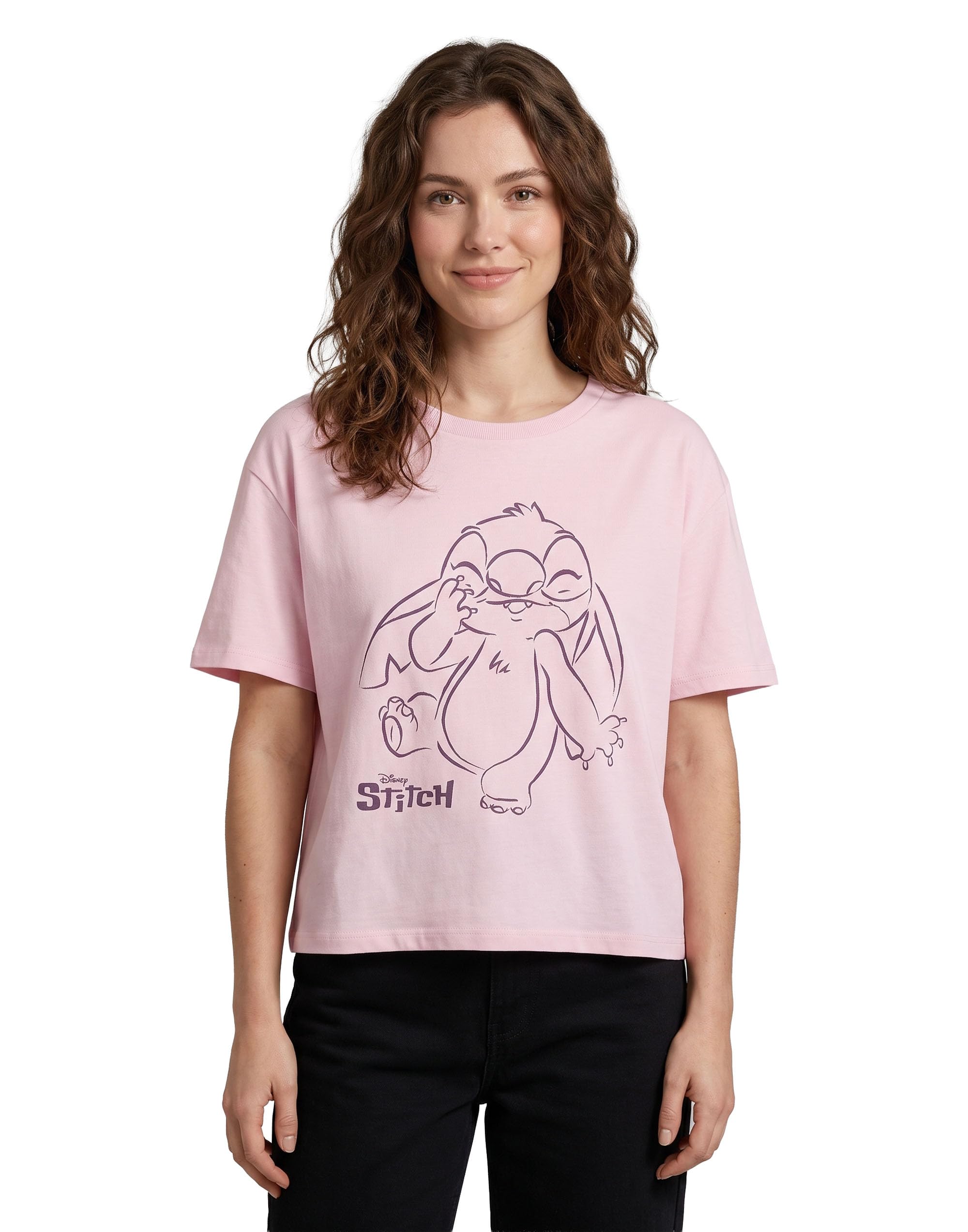 Disney (Xx-Large) Princess Cropped Short Sleeved T-Shirt (Womens Pink)