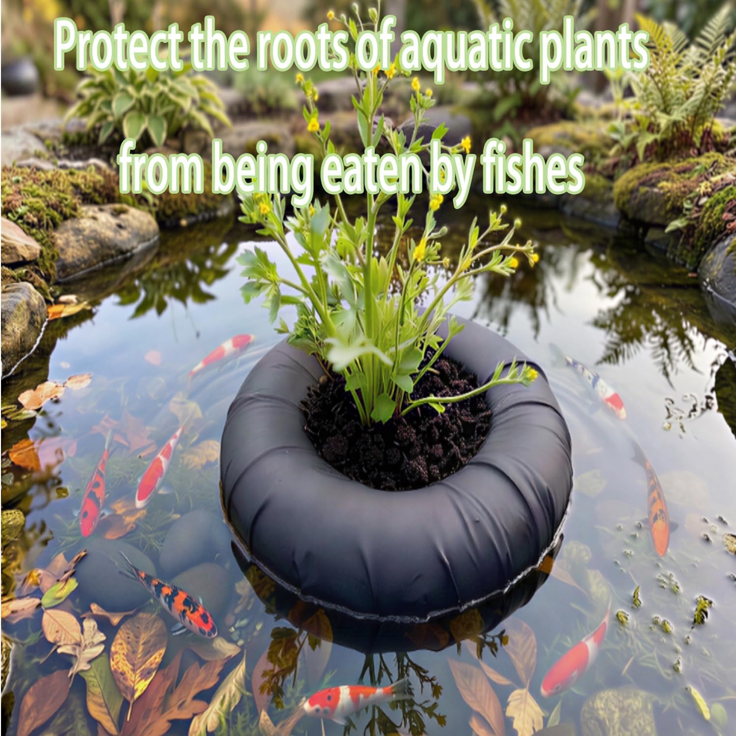 2 Pack Fabric Floating Plant Pot Floating Planters Baskets for Ponds Floating Island Pond planters Aquatic Plant Baskets Pond for Waterproof Aquatic Plant Flower Islands and Aquascape Decoration