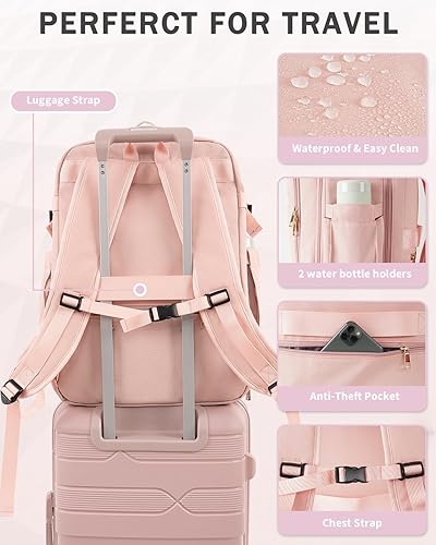 Miniatura 7 de Mochila de viaje para mujeres y hombres, mochila de transporte aprobada por aerolíneas, Azul, Mochila de viaje