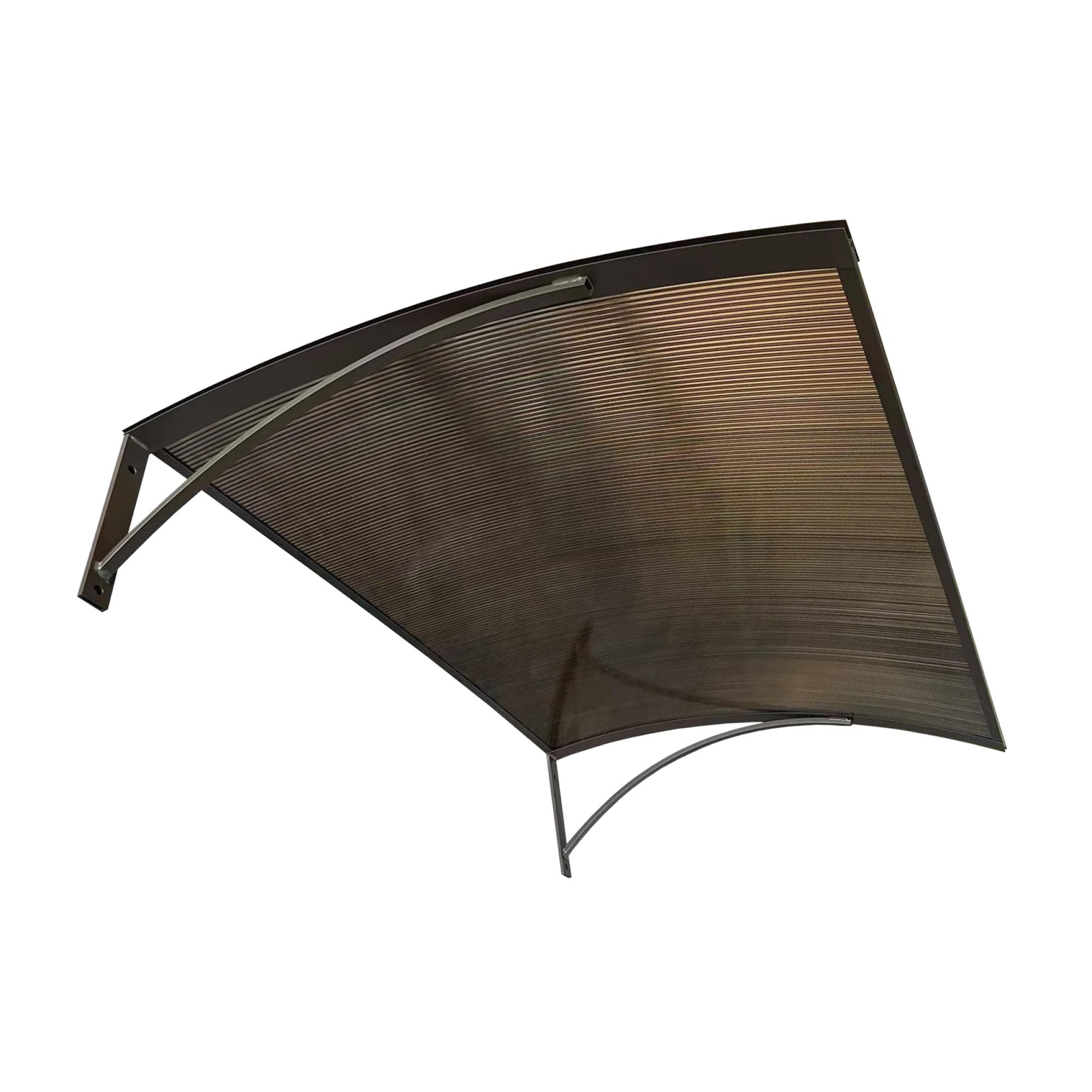 Wasabi - Marquesina Puerta Exterior 120x80 cm Zen – Policarbonato Hueco 3,8mm Marrón – Soportes de Aluminio Marrón – Fácil Montaje – Tejadillo Protección Lluvia Ventana – Cubierta Resistente Jardín