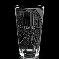 Vista 30 de ALBUQUERQUE NEW MEXICO Engraved City Street Map Beer Pint Glass Perfect Drinking Gift Idea & Unique Decor!