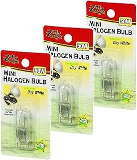 Zilla Mini Halogen Lamp Reptile Bulb, 50-watt, Day White (3 Pack)