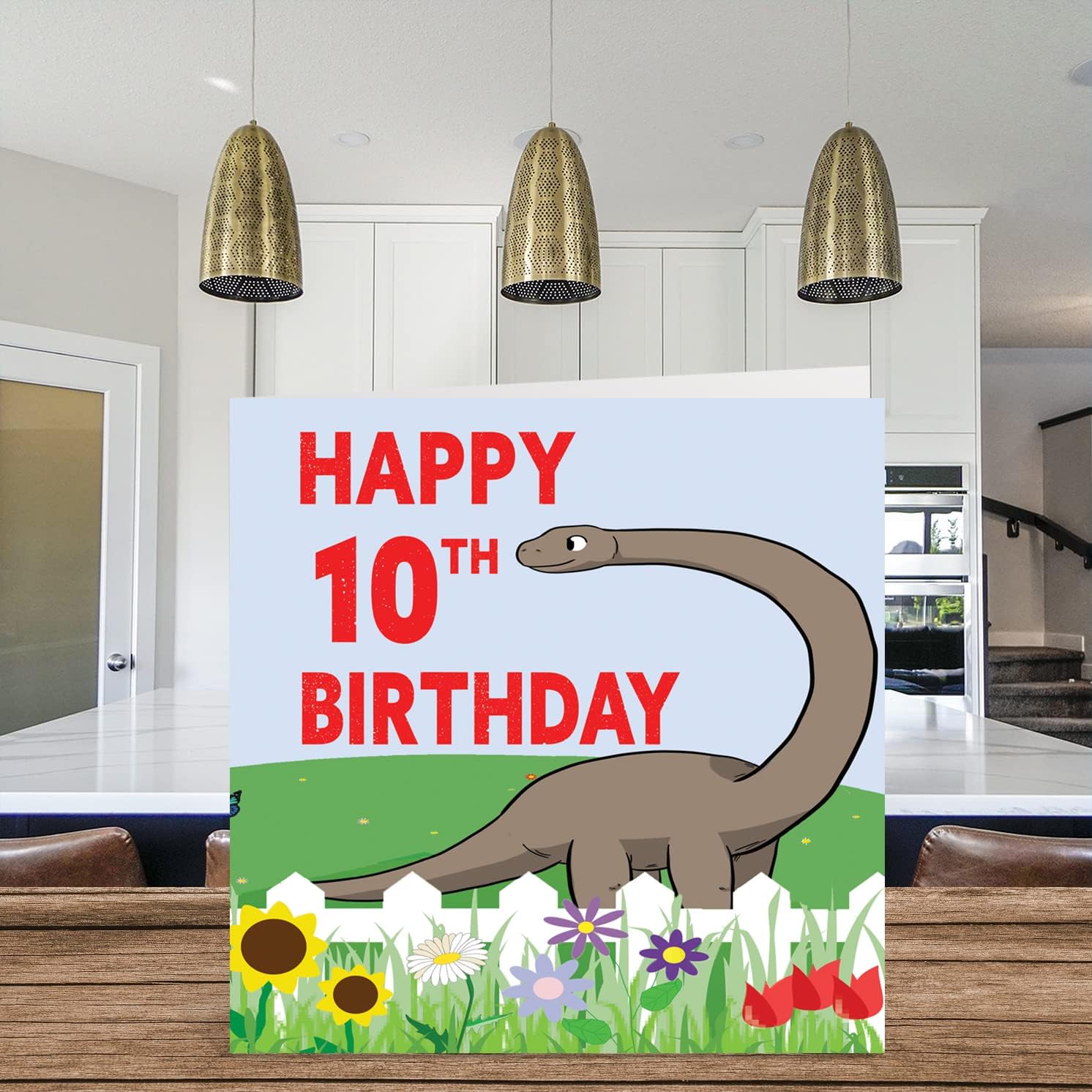 Stuff4 10th Birthday Card Boy - Dinosaur Birthday Card - Happy Birthday Card 10 Year Old Boy, Boys Birthday Cards for Him, 5.7 x 5.7 Inch Greeting Card for Son Nephew Grandson Kid Children