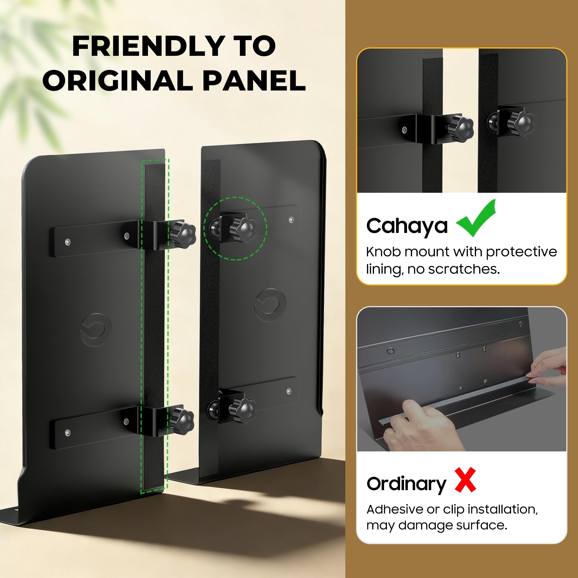 CAHAYA Notenständer-Erweiterung Metall Formstabil, Doppelseitig, 2*17*31cm | Doppelseitig für Feste Notenplatten; Schraubmontage mit Schutzpads für Klavier, Keyboard, Violine, Probe, Unterricht & Bühne