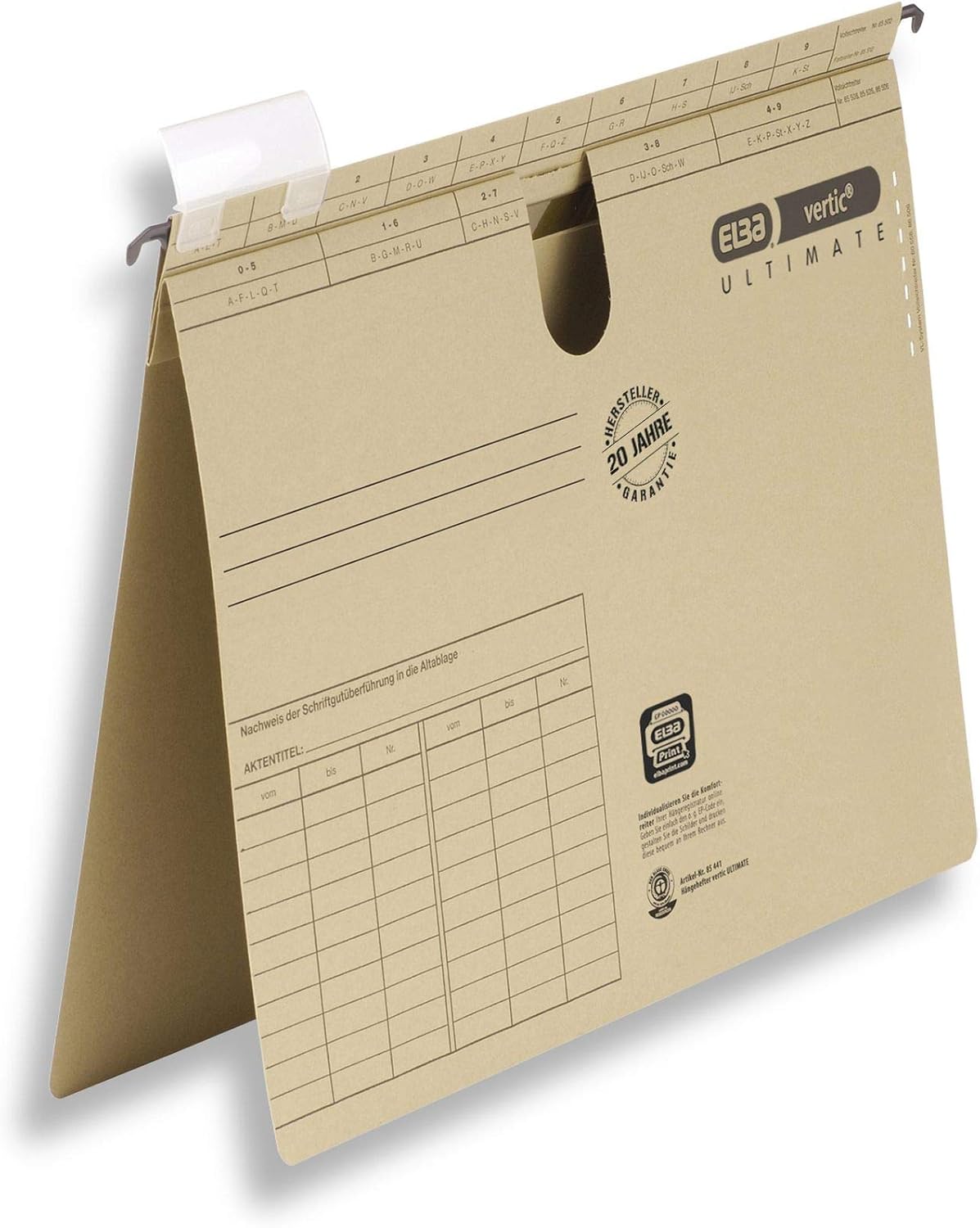 Elba Ultimate Carte Kraft Lot De 25 Dossiers Suspendus Pour Armoire A4 Fond 30mm Couleurs Assorties