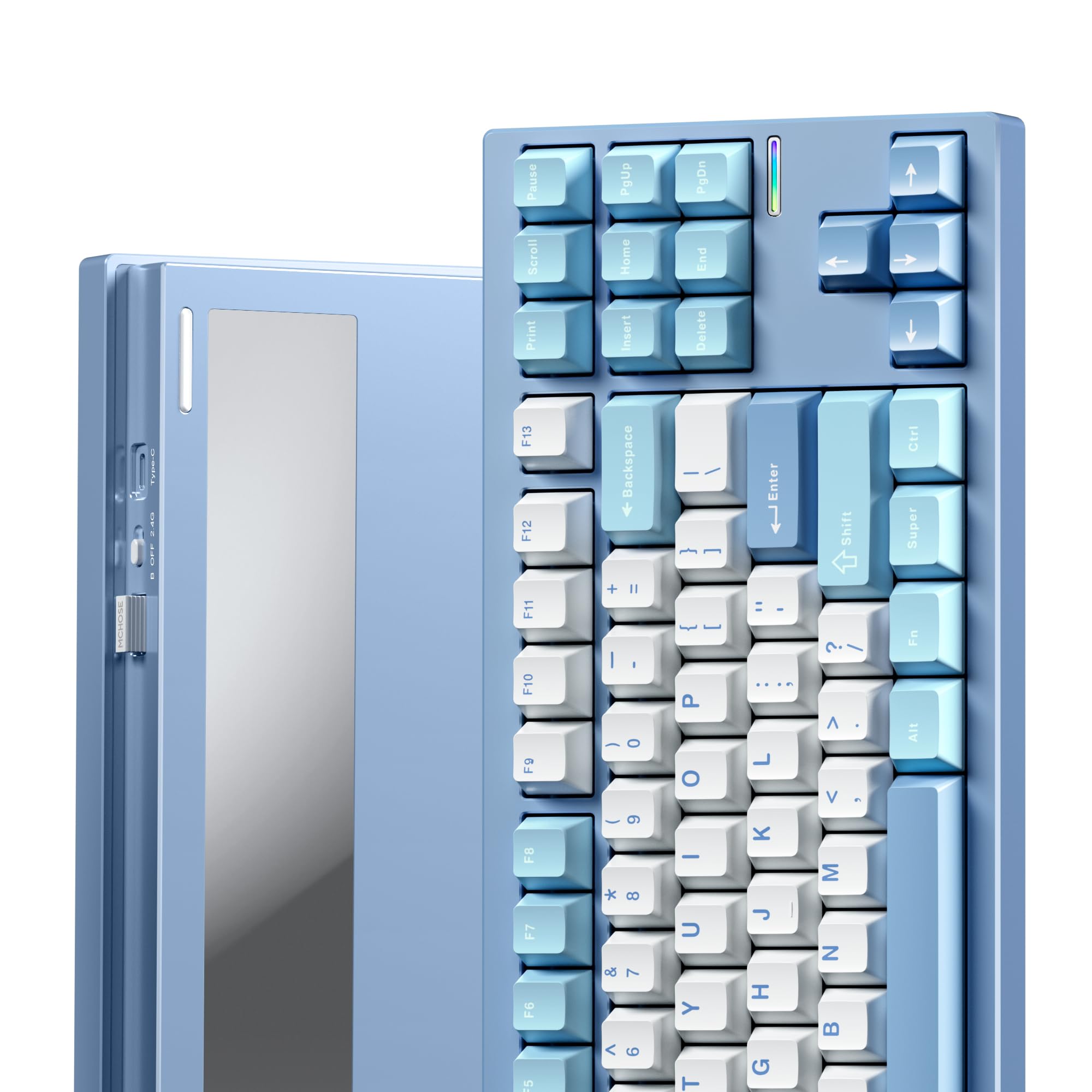 MCHOSE GX87 Teclado mecânico TKL CNC alumínio, 80% cremoso para