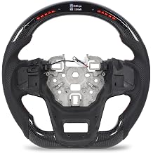 Ejoyous Carbon Fibre Steering Wheel with LED Indicator Racing Style with Speed Switch Indicators Perfect for Car Enthusiasts and Track Use