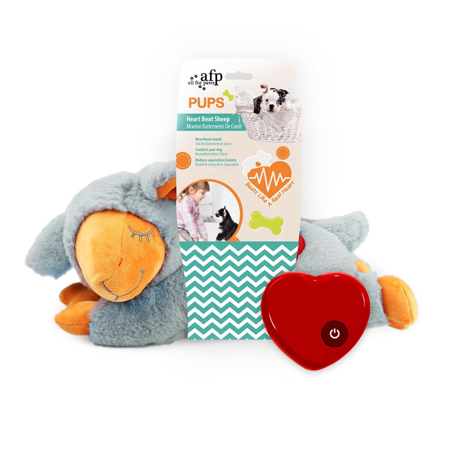 ALL FOR PAWS Heartbeat Puppy for Dogs, Dog Anxiety Relief and Calming Aid Toys, Heartbeat Stuffed Animal Toy for Behavioral Training, Snuggling Plush