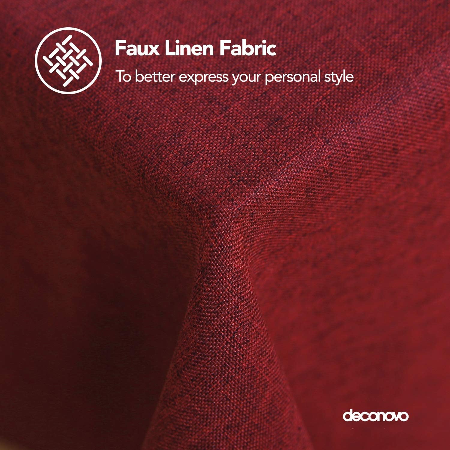 Fеаturеd Prоduсt Deconovo Linen Look Tablecloth, Wrinkle Resistant Water Resistant Restaurant Table Cloth for Party (54x120 Inch, Red) 70% оƒƒ Dіѕсоunt Deconovo Linen Look Tablecloth, Wrinkle Resistant Water Resistant Restaurant Table Cloth for Party (54x120 Inch, Red)