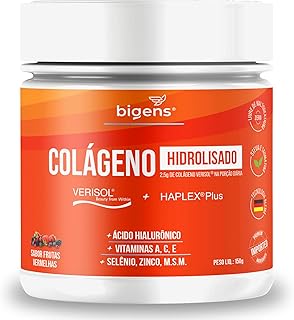 Colágeno Hidrolisado Verisol + Haplex Plus com Ácido Hialurônico e Vitaminas A, C, E, Selênio, 150 g em Pó, Bigens (Unidade)