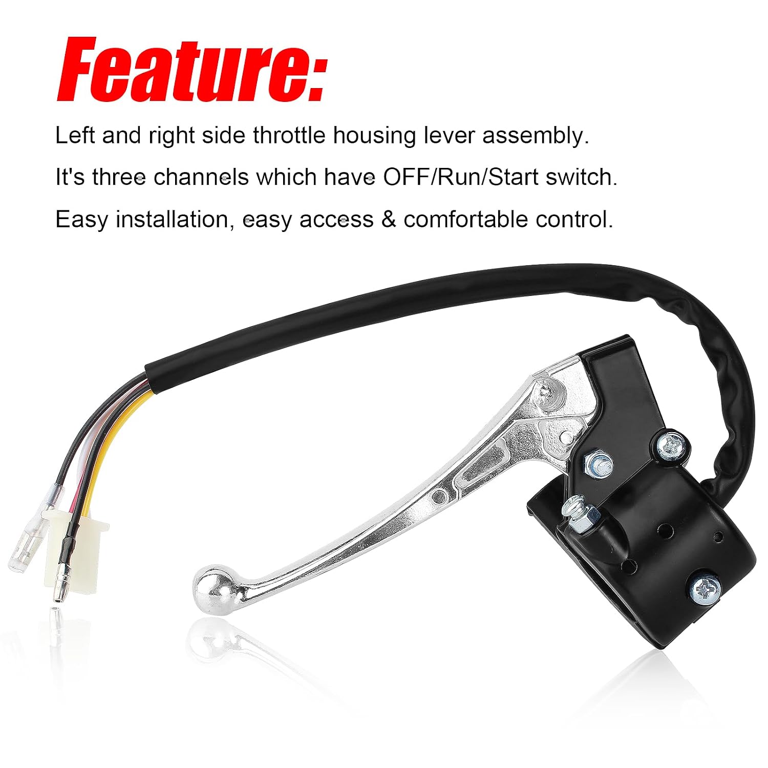 PW50 Throttle Housing Start Kill Switch Control Left Right Brake Lever Compatible with Yamaha PW50 PY50 Peewee Y-Zinger Pit Dirt Bike
