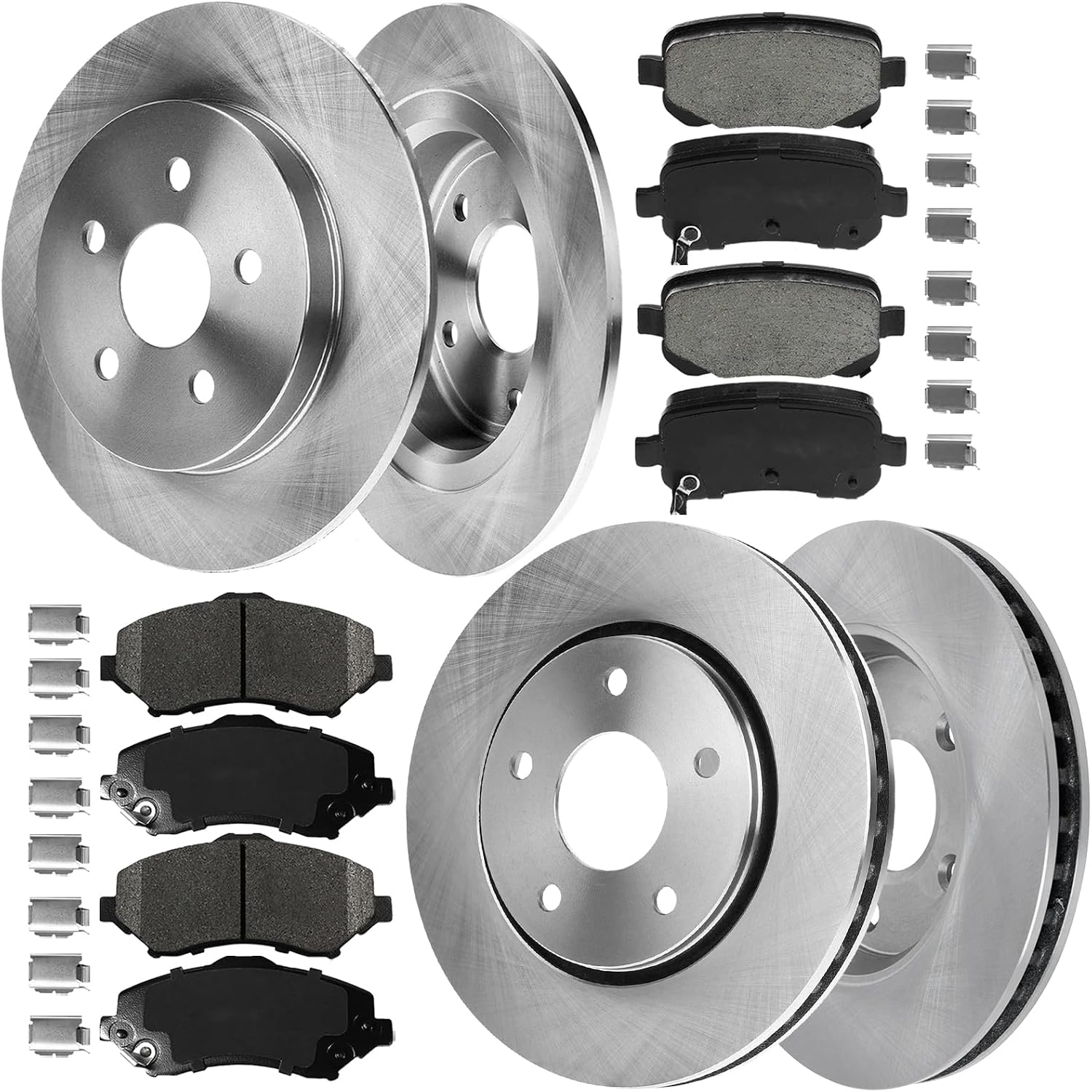 Autoclub Front and 12.01" (305mm) Rear Brake Kit for Dodge Grand Caravan, Dodge Journey, Chrysler Town & Country, Volkswagen Routan Brakes Rotors and Ceramic Pads Replacement 53051 1273 53050 1326