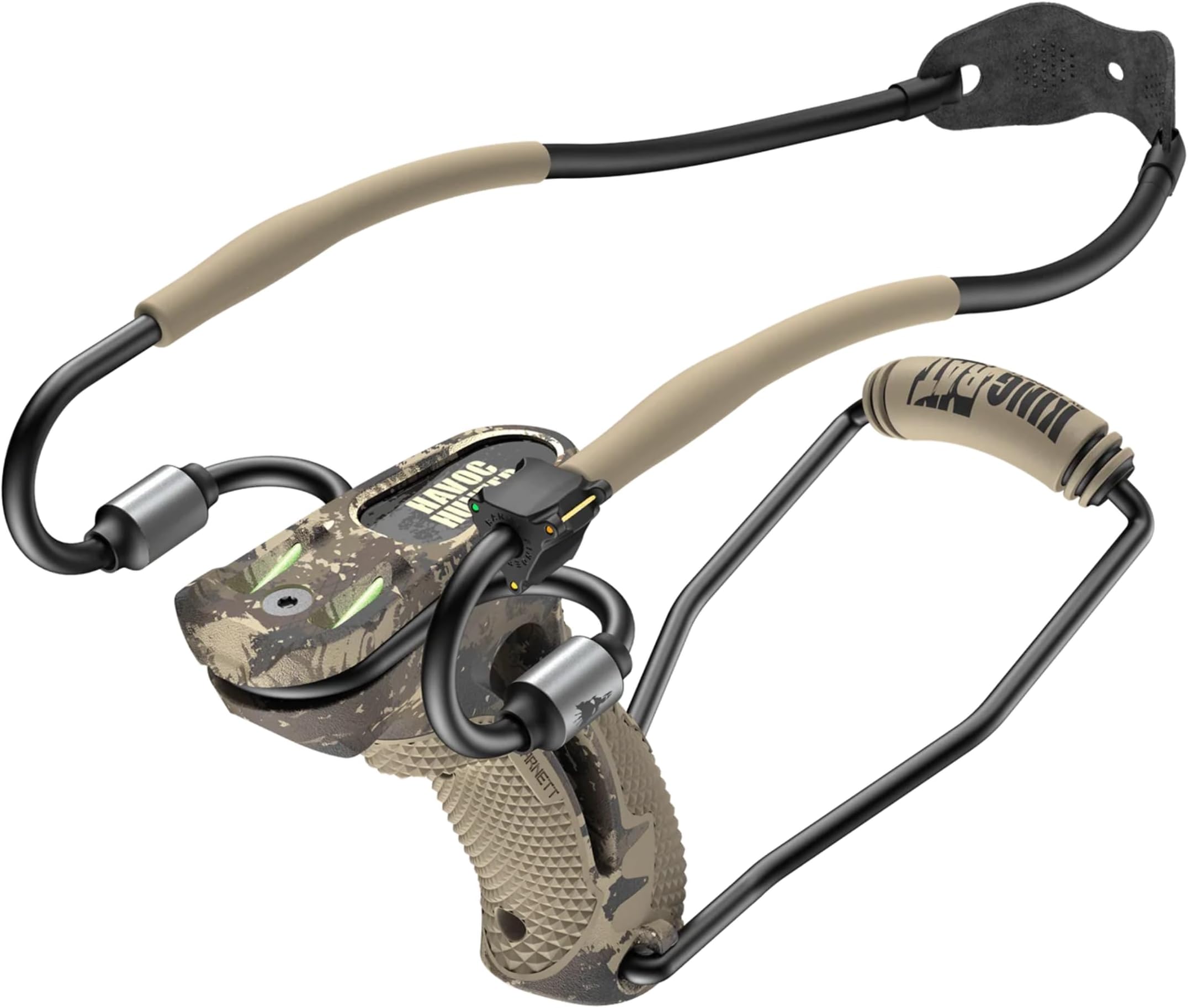 King Rat Slingshots by Barnett, Havoc Hunter Slingshot, Includes Double-X Tapered Speed Bands, Hotshot .38 Caliber Ammo, & Brushed Leather Pouch