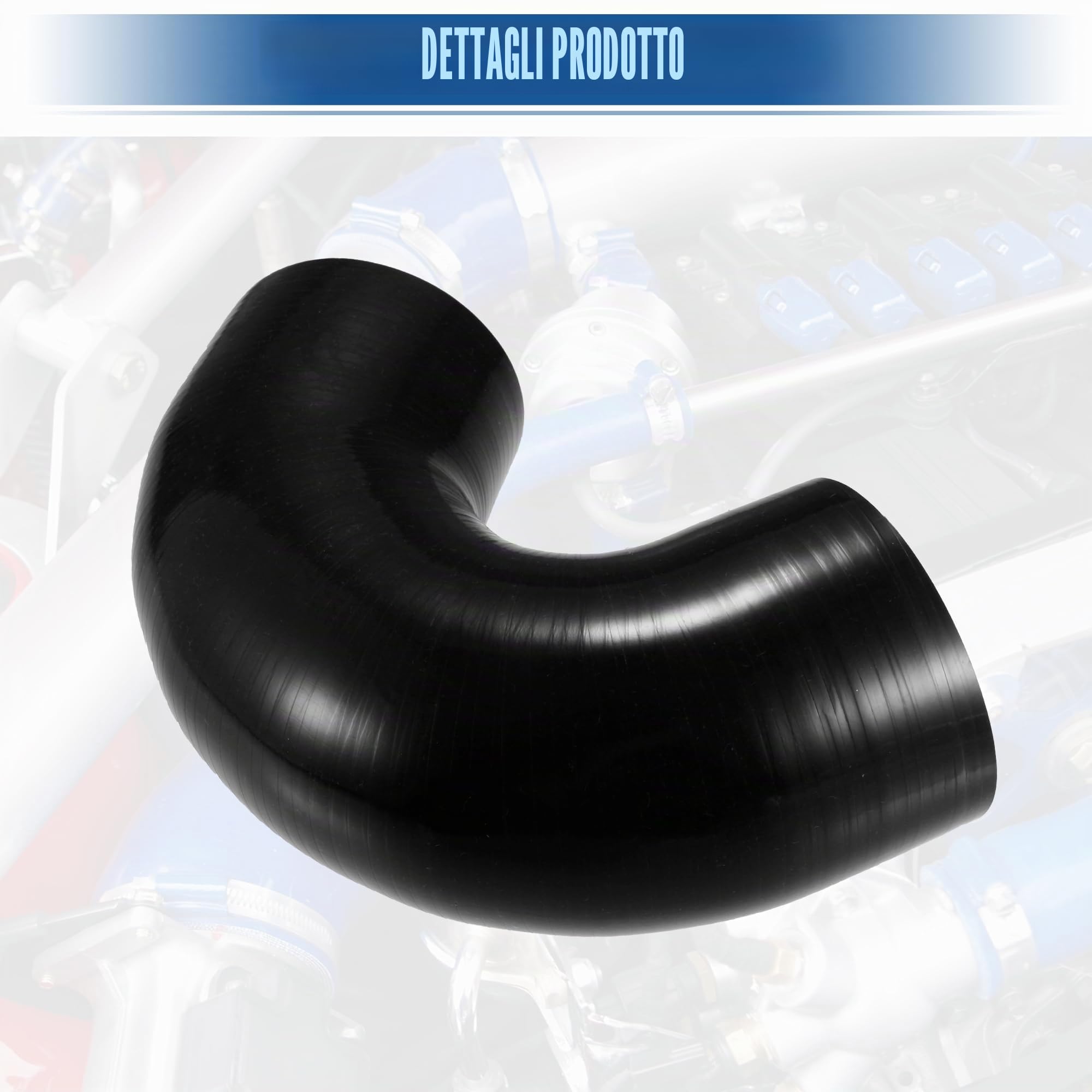 QUARKZMAN Tubo In Silicone 80mm 135°C Nero Per Auto 1 Pezzo | Spessore 5mm, Diametro Esterno 90mm, Lunghezza 100mm, Temperatura da -60°C a 300°C, Universale