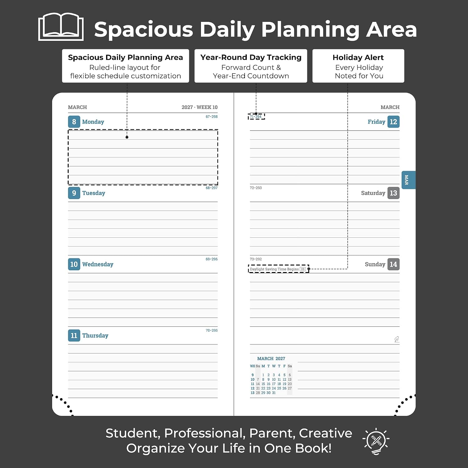 Weekly Monthly 2027 Planner (Jan.27-Dec.27),6.5"x3.75" image 3