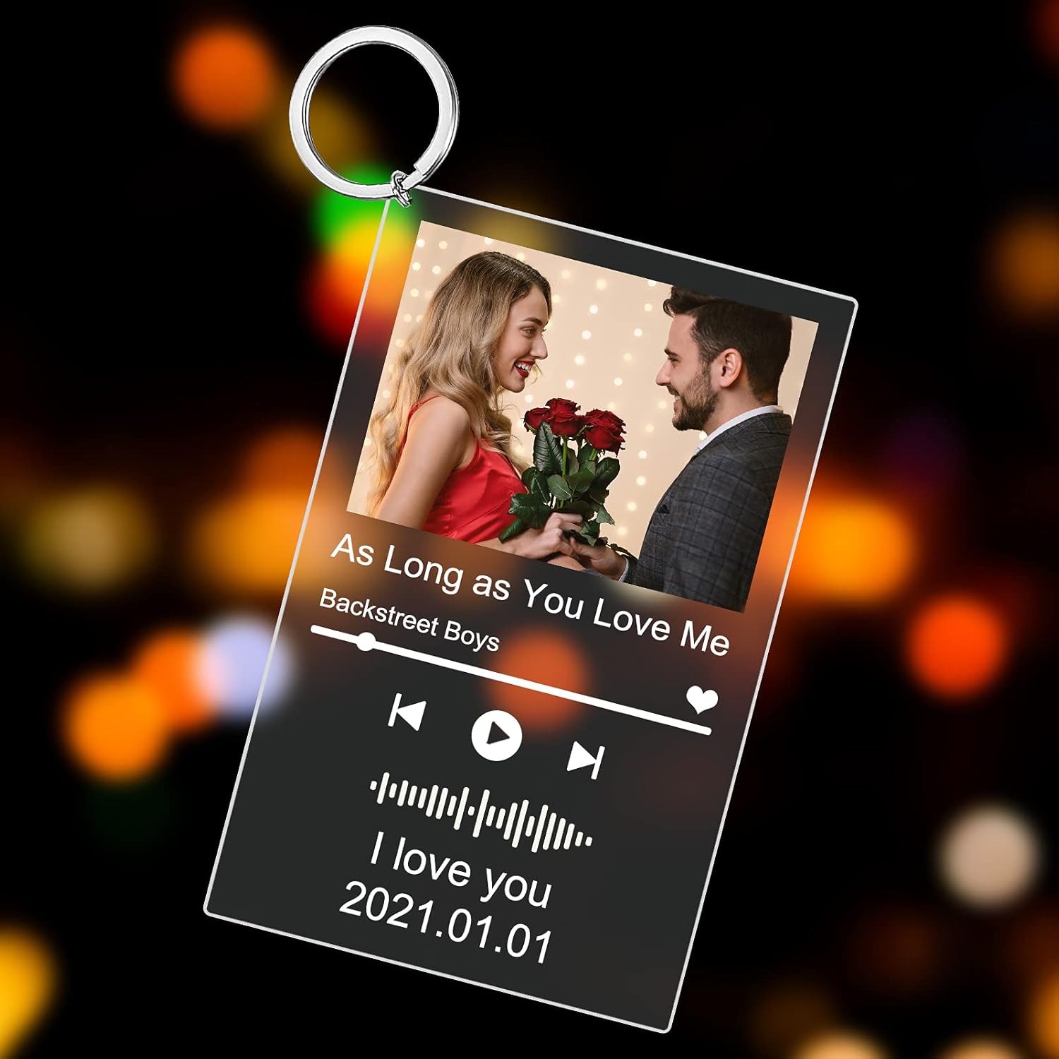 Miniatura 2 de Llavero personalizado Spotify acrílico placa de música de cristal acrílico para regalo de fotos