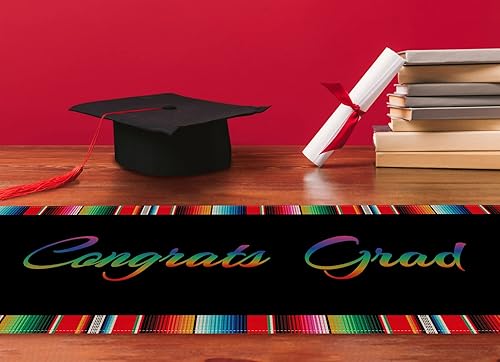 Miniatura 6 de Camino de mesa de graduación mexicano Congats Grad Class of 2025 - Gorra de trencher para fiesta, aula, comedor, decoración del hogar