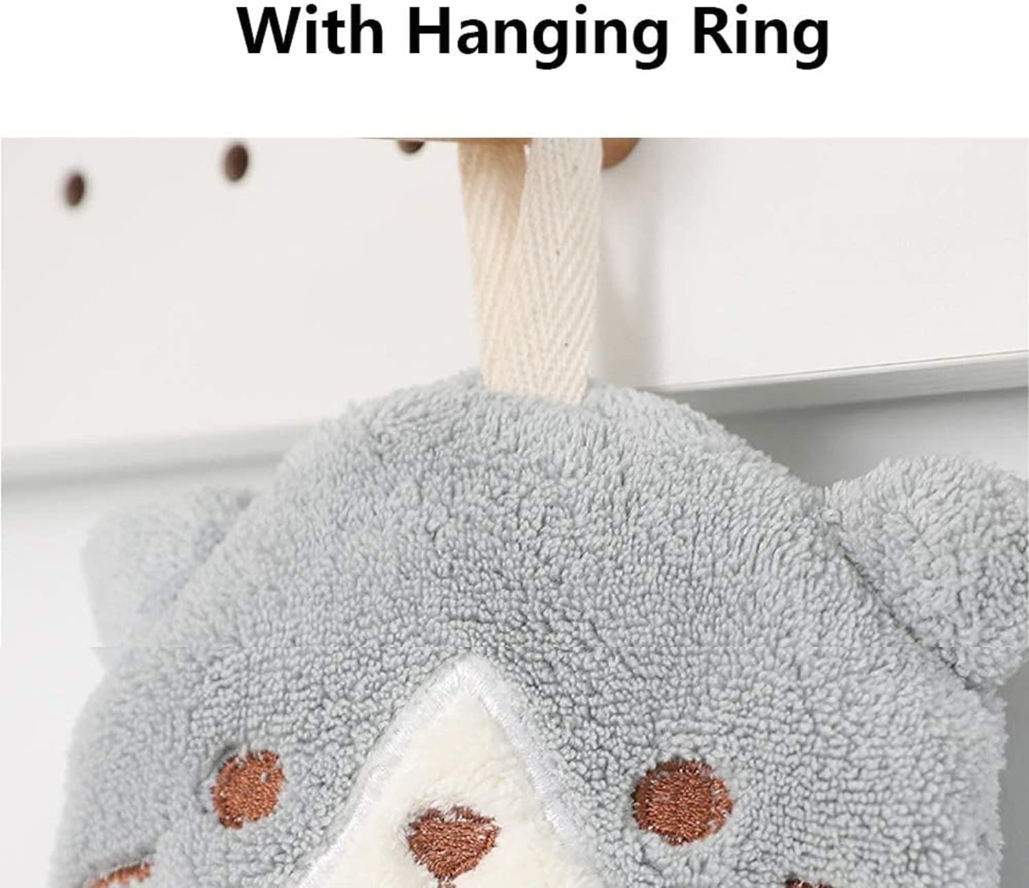 AUGEN Cute Cartoon Animal Chenille Hand Towels with Hanging Loop for Bathroom Kitchen Home Bedroom, Soft Microfiber Absorbent Quick Dry Bath Towels (Pack of 6) 200 GSM