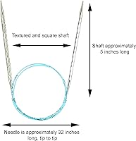 Vista 3 de addi Rocket 2 - Aguja de tejer circular ergonómica cuadrada de 32 pulgadas (80cm) US 0 (2mm), acabado texturizado, bordes redondeados, puntas