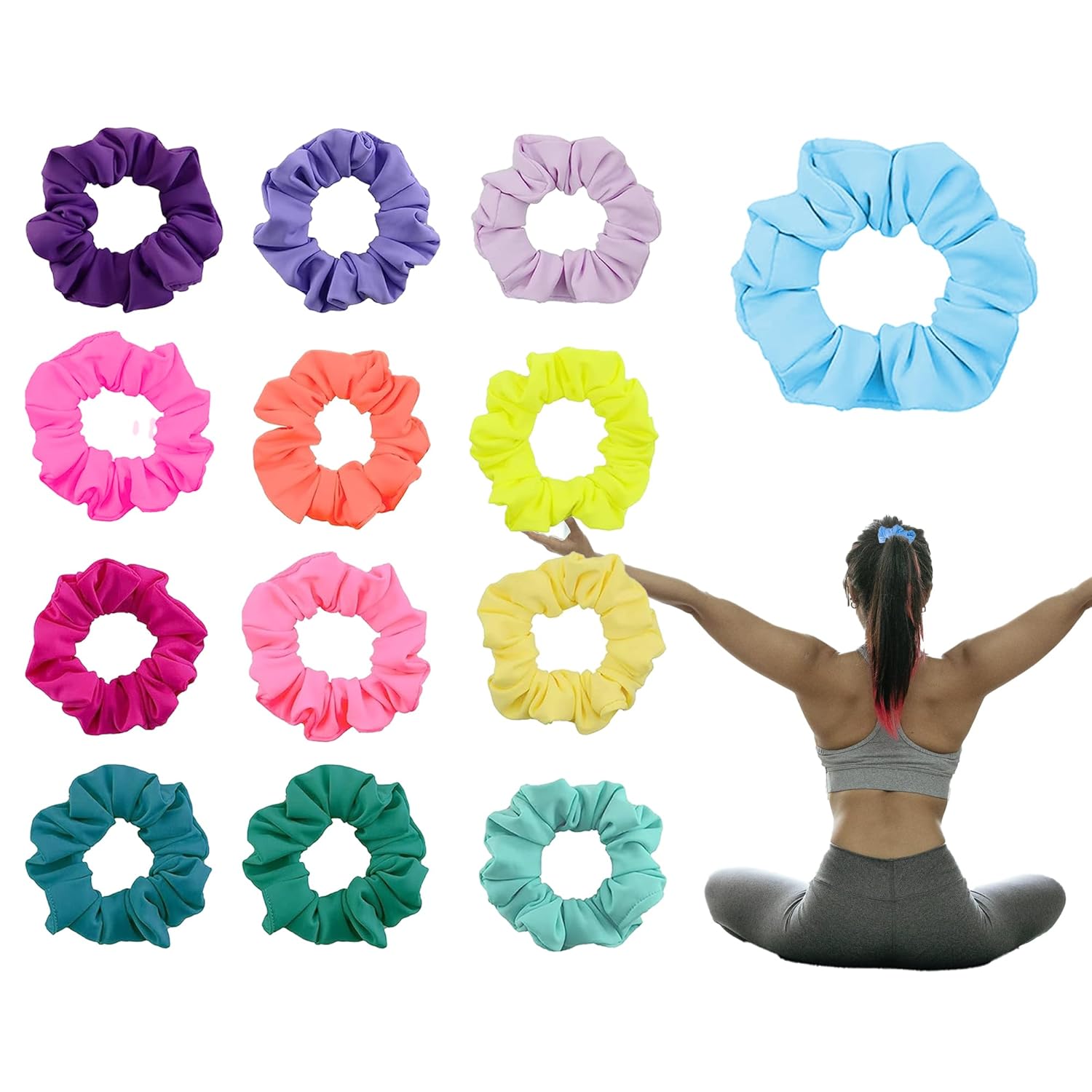 Minasuki Colorful Waterproof Swim Scrunchies 13 Colors