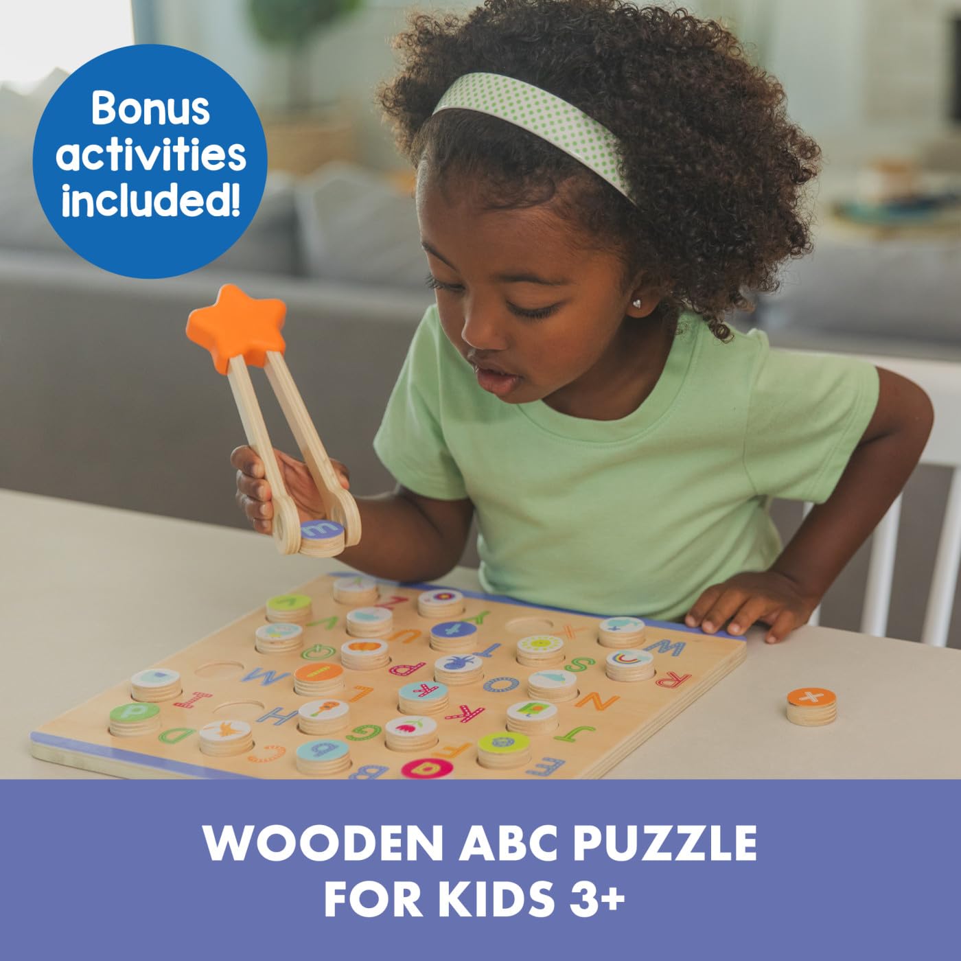 Learning Resources ABCs & Letter Sounds Wooden Puzzle, Alphabet Puzzles for Toddlers Preschool Montessori Toys - Image 2