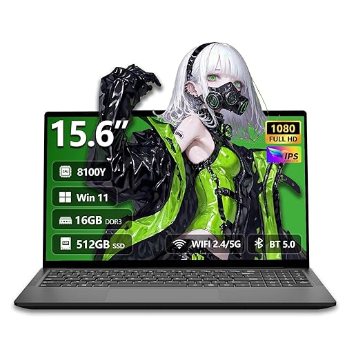 PC Portatile 15,6 pollici con Core i3-8100Y CPU, Notebook Win