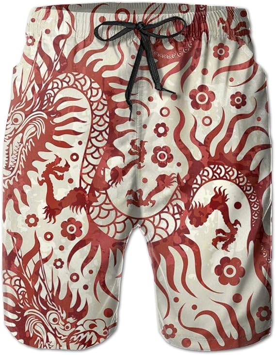 Amazon Co Jp 中国のドラゴン サーフパンツ メンズ ショーツ 水着 海水 海パン 水陸両用 通気速乾 メッシュインナー付き 水着と普段着両方 ゴムウェストビーチパンツ ファッション
