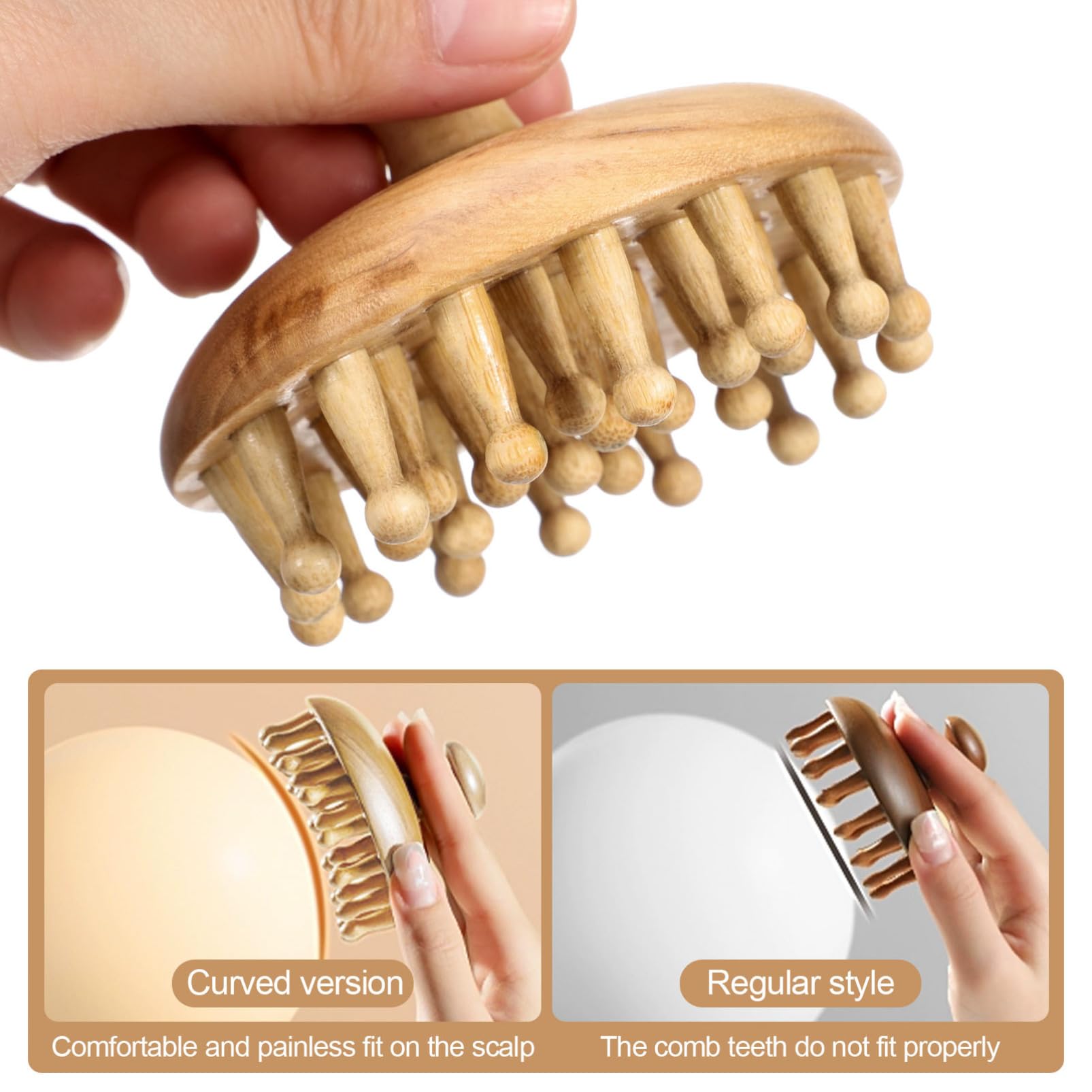 3 Peines De Madera Para El Cuero Cabelludo: Peine Redondo Para El Cuero Cabelludo Peine Portátil Para Hombres Y Mujeres Herramienta De Masaje De Cabeza Antiestática.