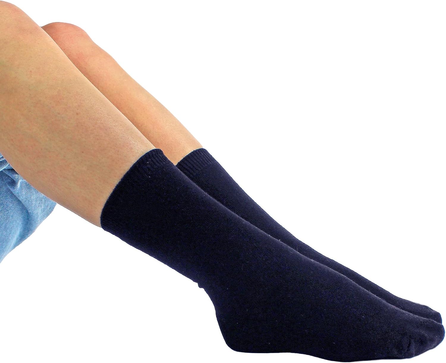 Sock Snob - 12 Pair Multipack Kids Plain School Socks | Boys & Girls | 3 Sizes| Childrens Cotton Rich Socks (3-6 Years, Blue)