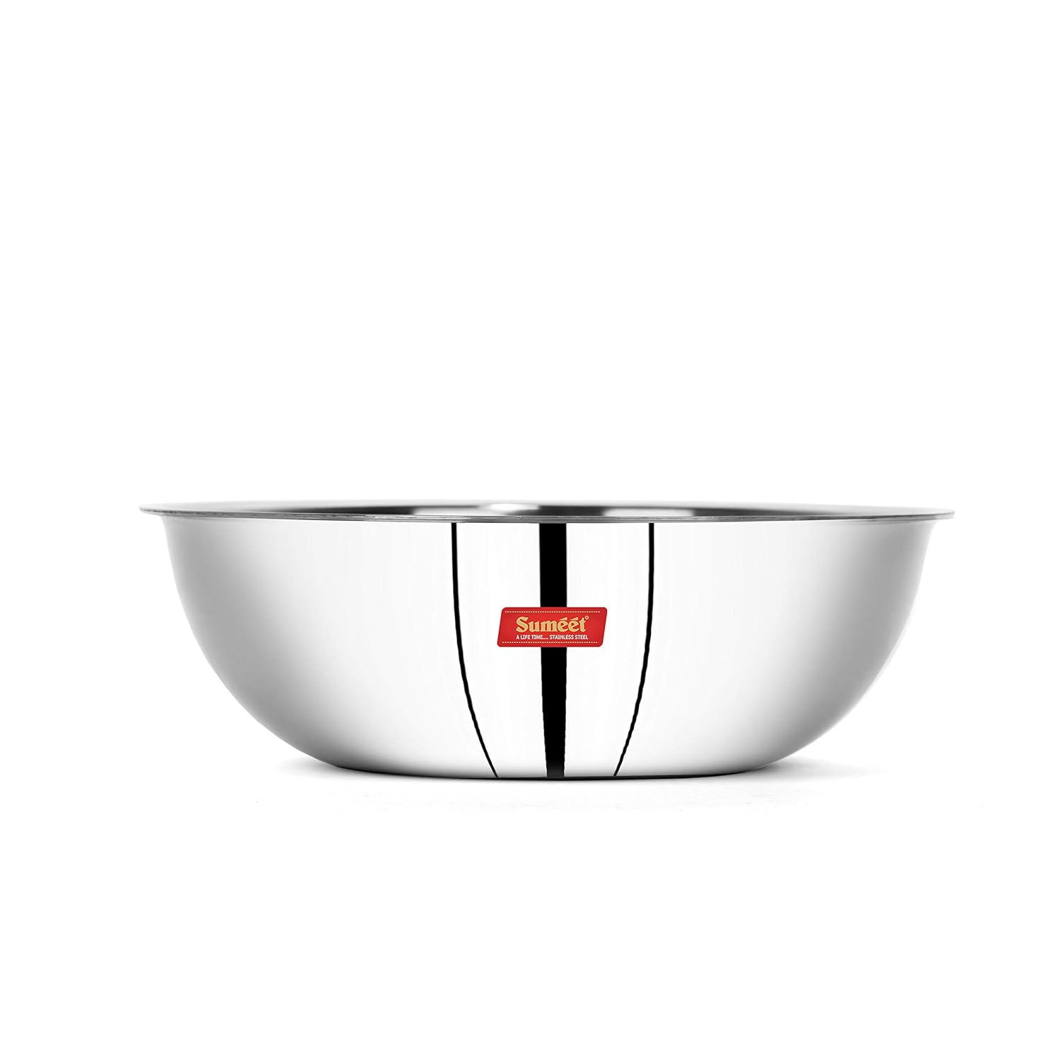 Sumeet Cook Smart Triply Steel-Aluminium-Steel – 3 Layers Stainless Steel Tasra – 1.1Ltr – 18Cm, 1100 Milliliter