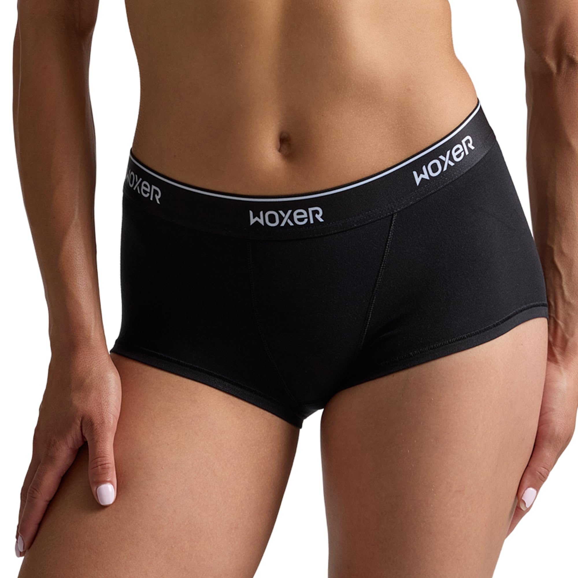 WoxerWomens Boxer Briefs Underwear, Bold Ultra Short Boyshorts Panties Soft Anti-Chafing, No Roll Inseam