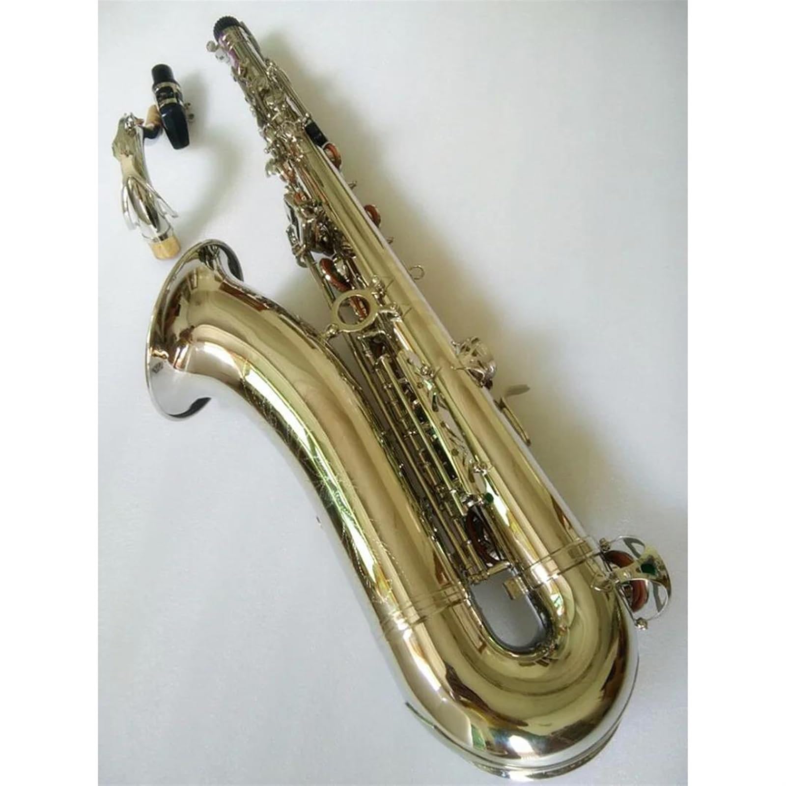 Instrument Saksofon Tenorowy Niklowany, srebrny ustnik i etui do saksofonu tenorowego profesjonalny Saksofon