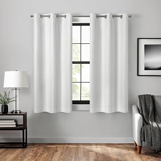 Eclipse Welwick Magnitech Magnetic Blackout Curtains, 37x63, White, 2‑Pack