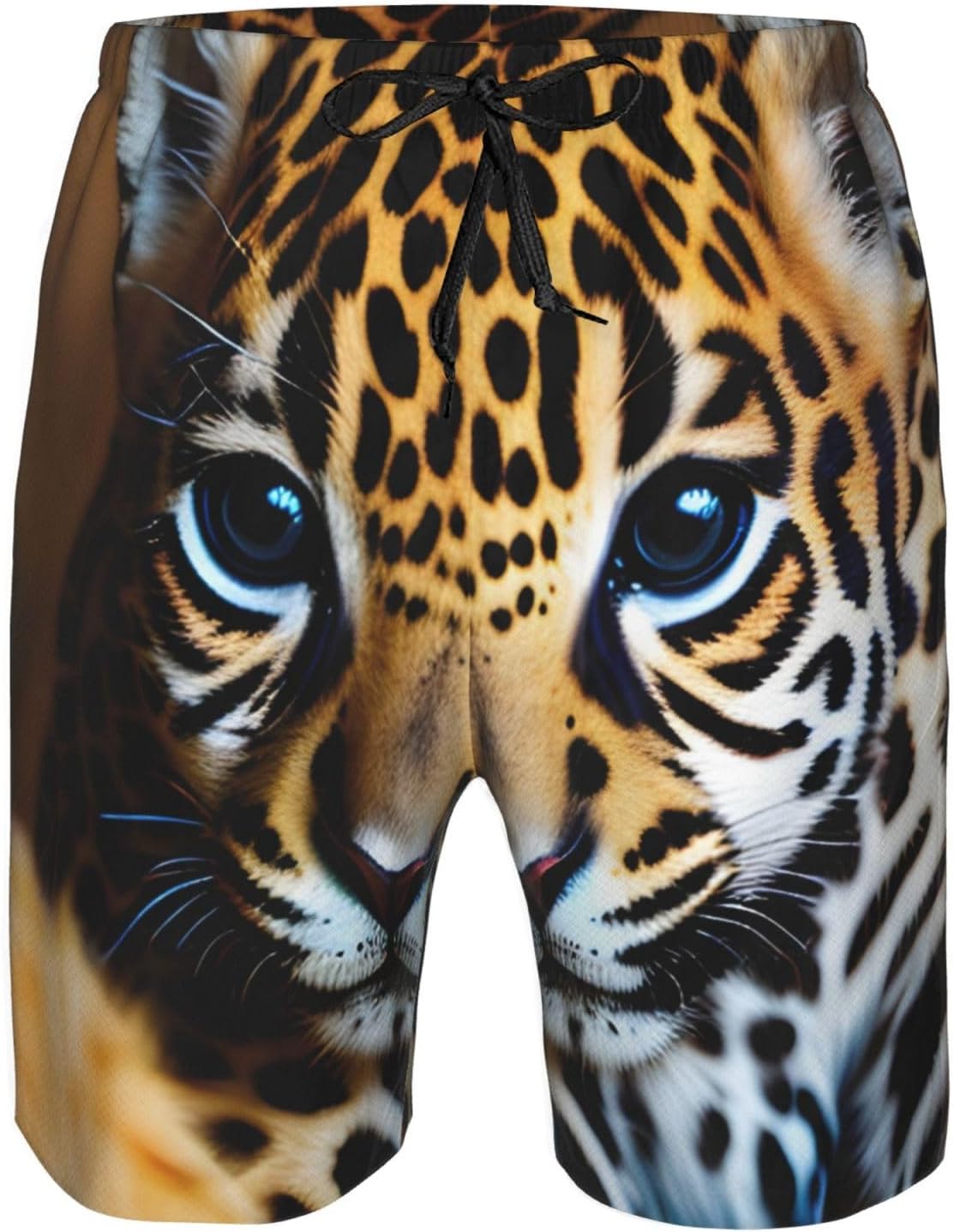 Mens Cute Jaguar Print Beach Shorts,Casual Summer Shorts for Men,Quick Dry Polyester