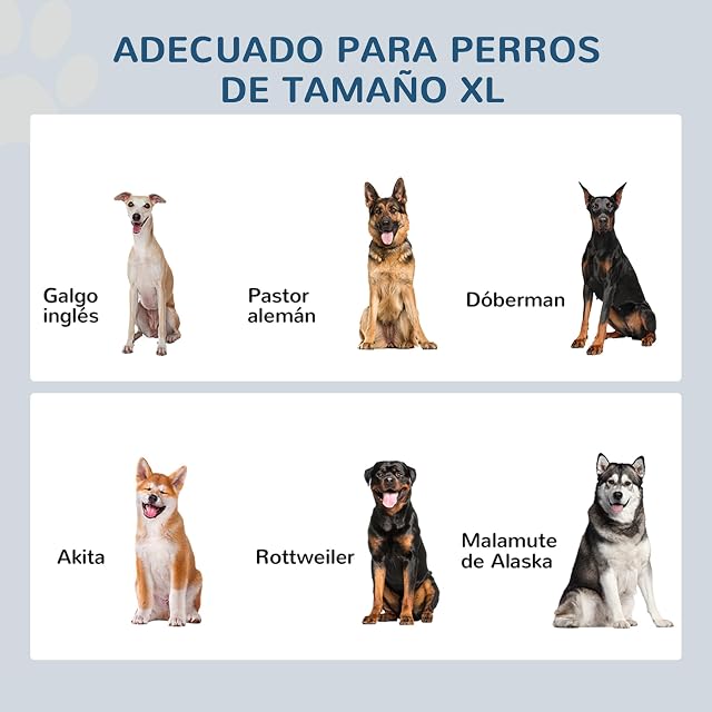 Foto 3 de 8 de PawHut Comedero Perro Elevado 2 Cuencos Perros Grandes Blanco