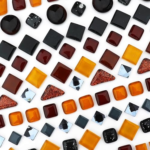 Miniatura 5 de LITMIND Azulejos de mosaico de cristal irregulares negros surtidos, paquete de 9 onzas, perfecto para manualidades de arte, proyectos de fabricación