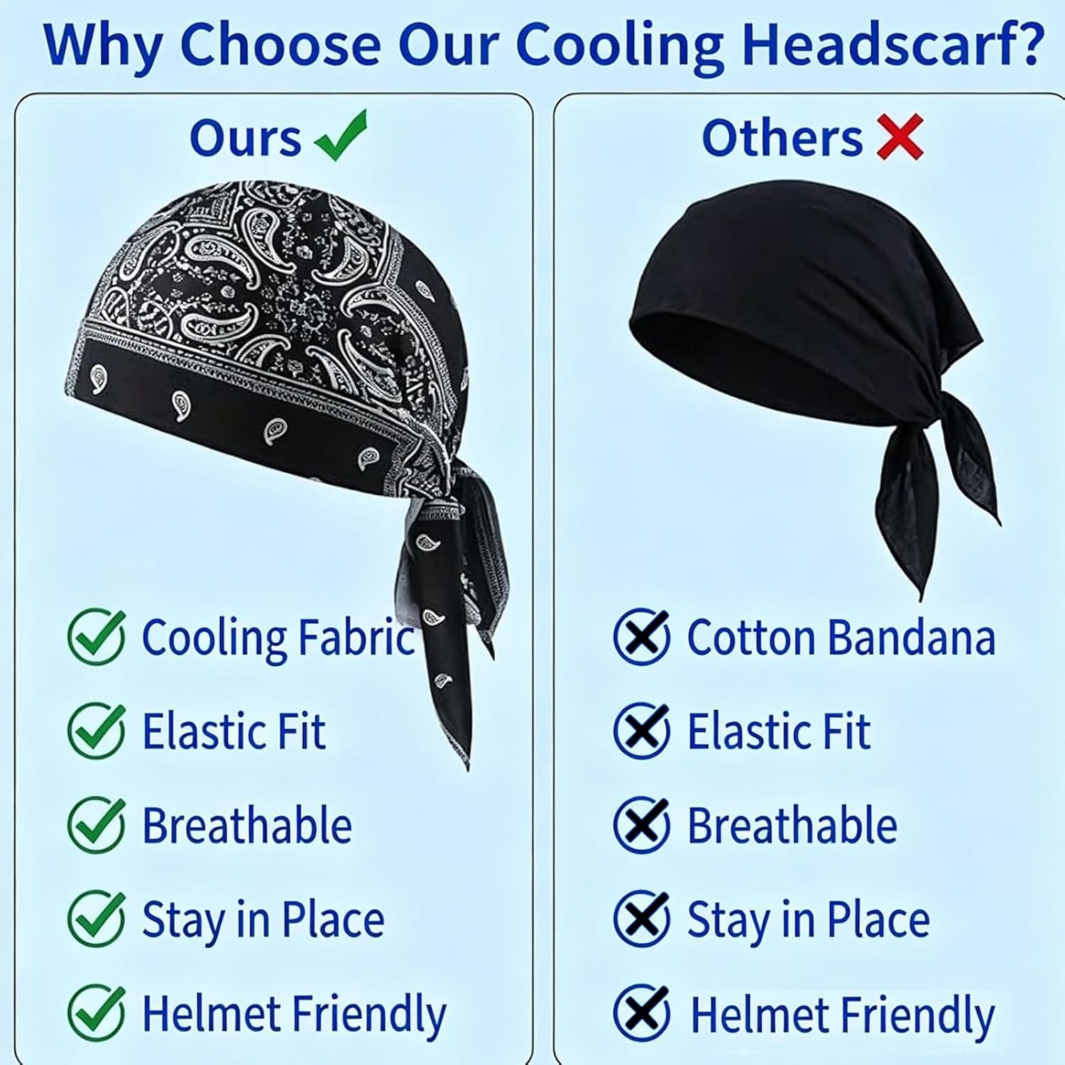 5PCS Paisley Cooling Headscarf Cap Set, Adjustable Strap Bandana Beanie, Breathable Elastic Helmet Liner Head Wrap for Men Running Cycling Motorcycle Outdoor Activities