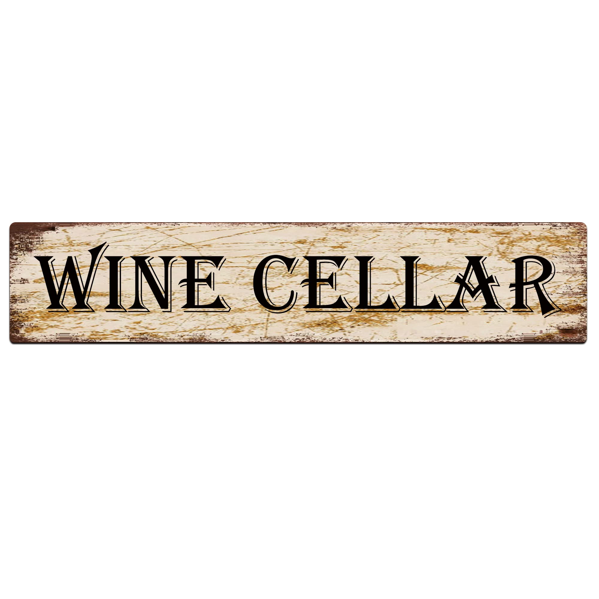 KILSPU Metal Vintage Wine Cellar Sign, 4x16 in / 10x40 cm