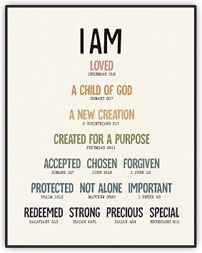 SWITHOM I Am a Child of God Scripture Poster for Kids, Bible Verse Wall Art for Nursery & Kids Room Decor, Faith-Based Poster for Classroom, Affirmations Art Print, 1 Pcs Unframed
