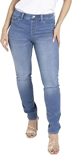 Women’s Jeggings High Waist Stretchy Pull On Skinny Denim Leggings Ladies Slim Fit Trousers with Pockets Cotton Casual Smart Jeans Pants Jeggings for Women Sizes 8 to 20