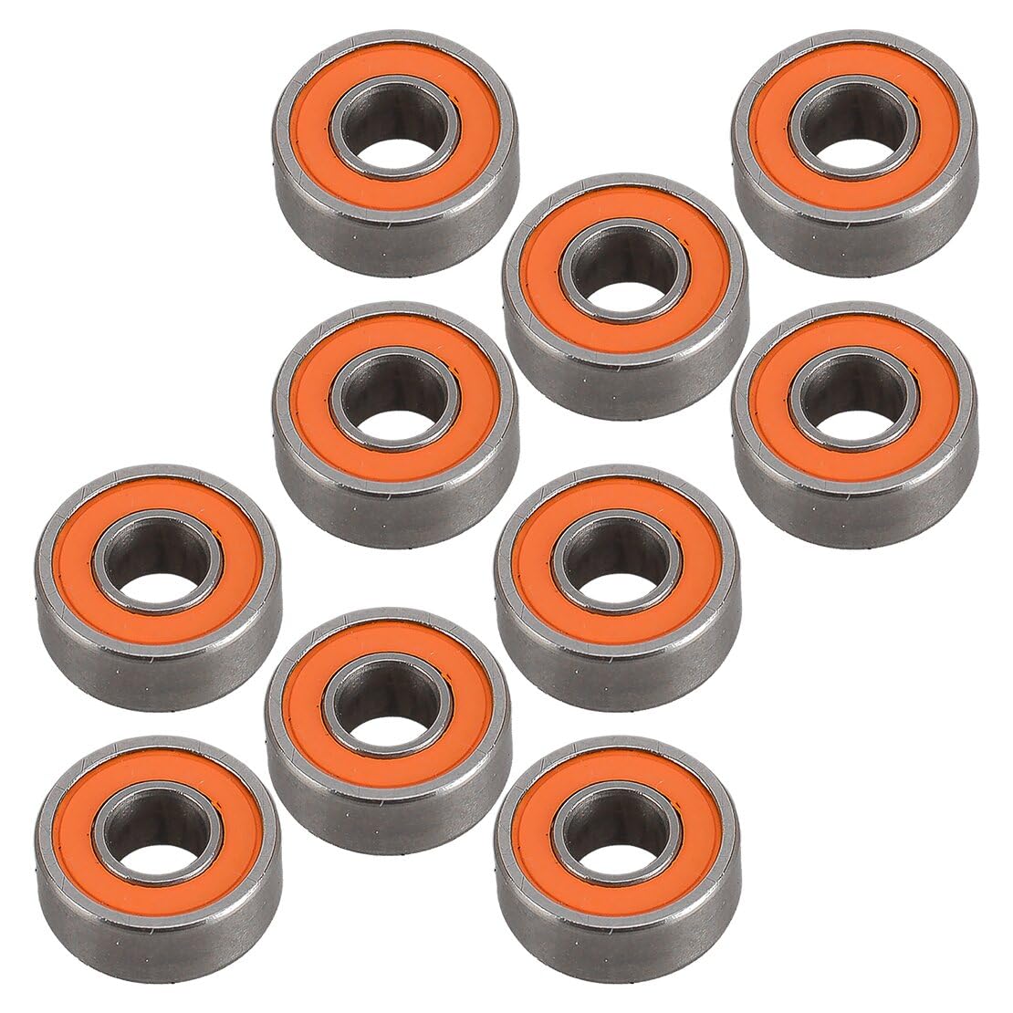 10 Pieces SMR104C 2RS 4x10x4mm Roulement pour Moulinet de Pêche Hybride Céramique INOX Orange Joint ABEC-7