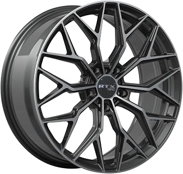 RTX RS02 Custom Wheel - 20x8.5, 38 Offset, 5x114.3 Bolt Pattern, 67.1mm Hub - Gloss Black with Machined Face Rim
