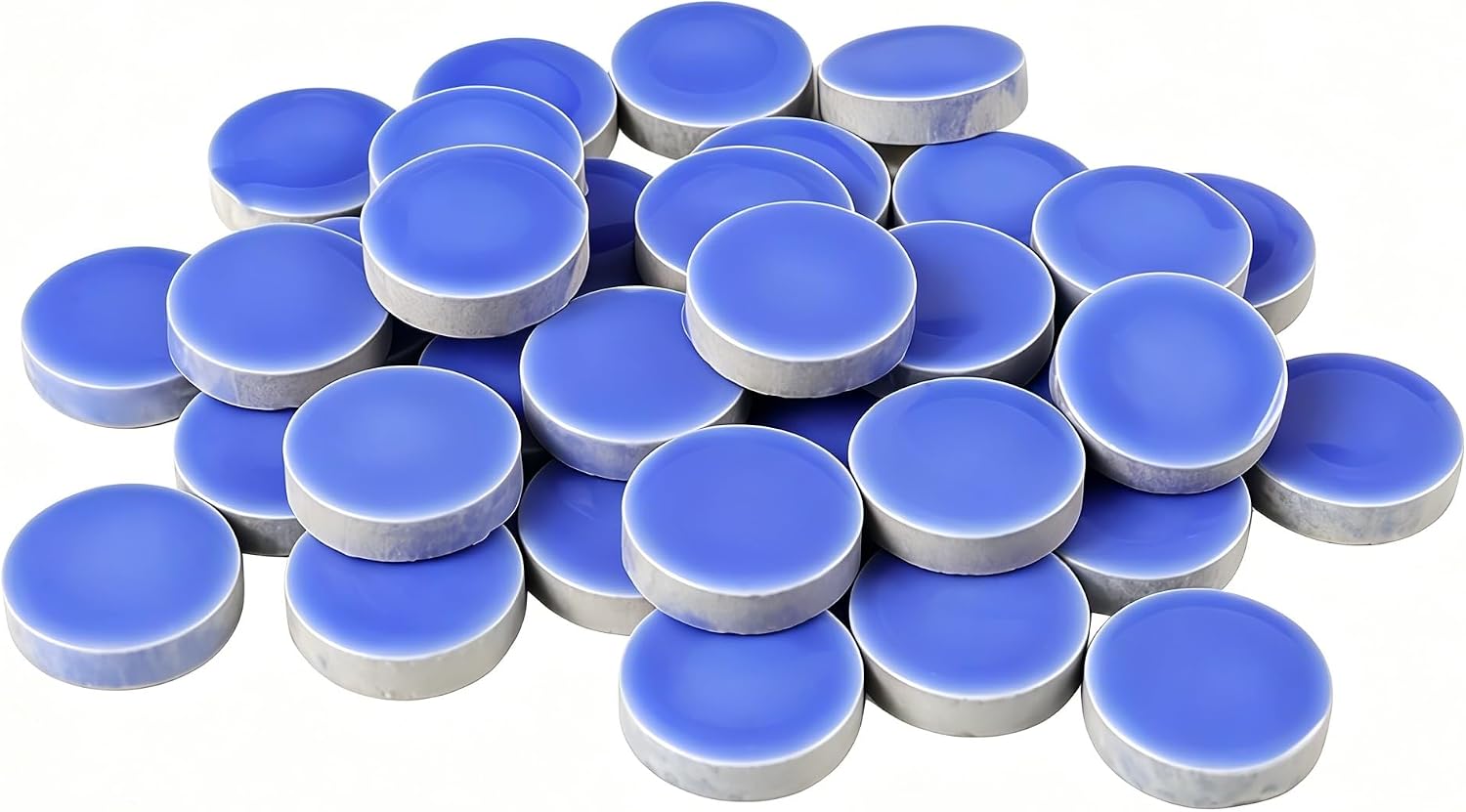 Circles Mosaic Tiles Stained Glass, Circle Shape Ceramic Mosaic Making with Handmade for DIY Art Crafts，Home Decorations -About 42Pcs 100G(0.22LB) (Black)​